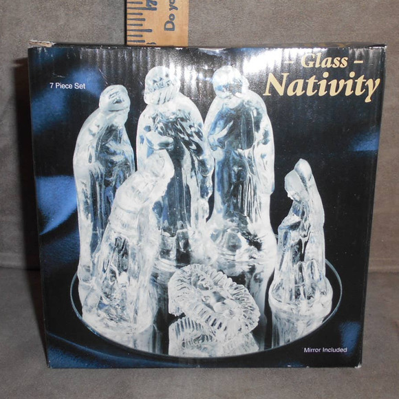 Glass Nativity 7 Piece Set #3568 Original Box Vintage Christmas - Picture 5 of 7
